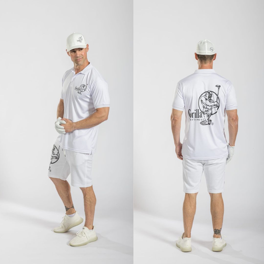 Mens & Womens Unisex Lightweight White Golf Shirt