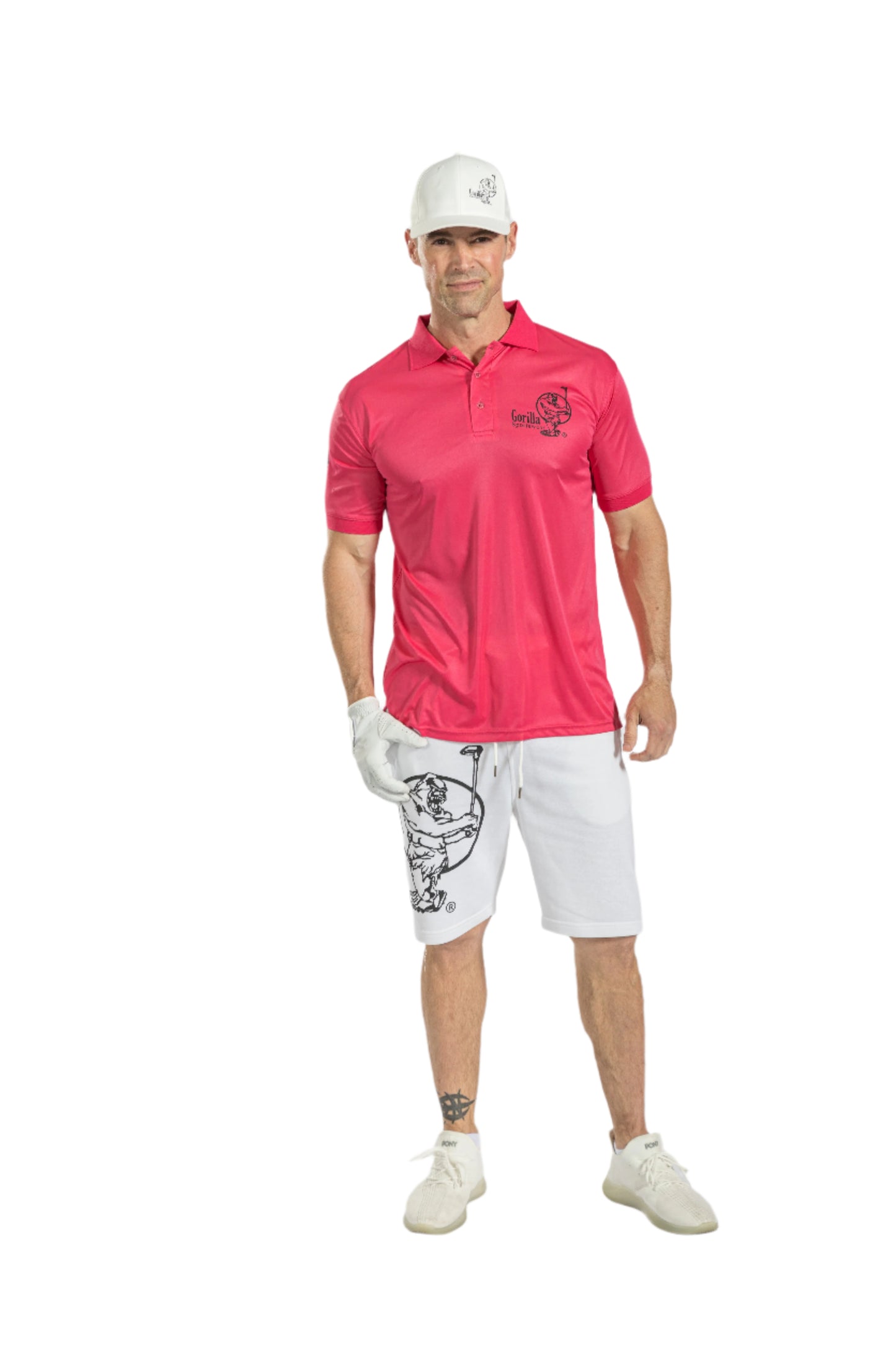 Mens & Womens Unisex Lightweight Pink Golf Shirt
