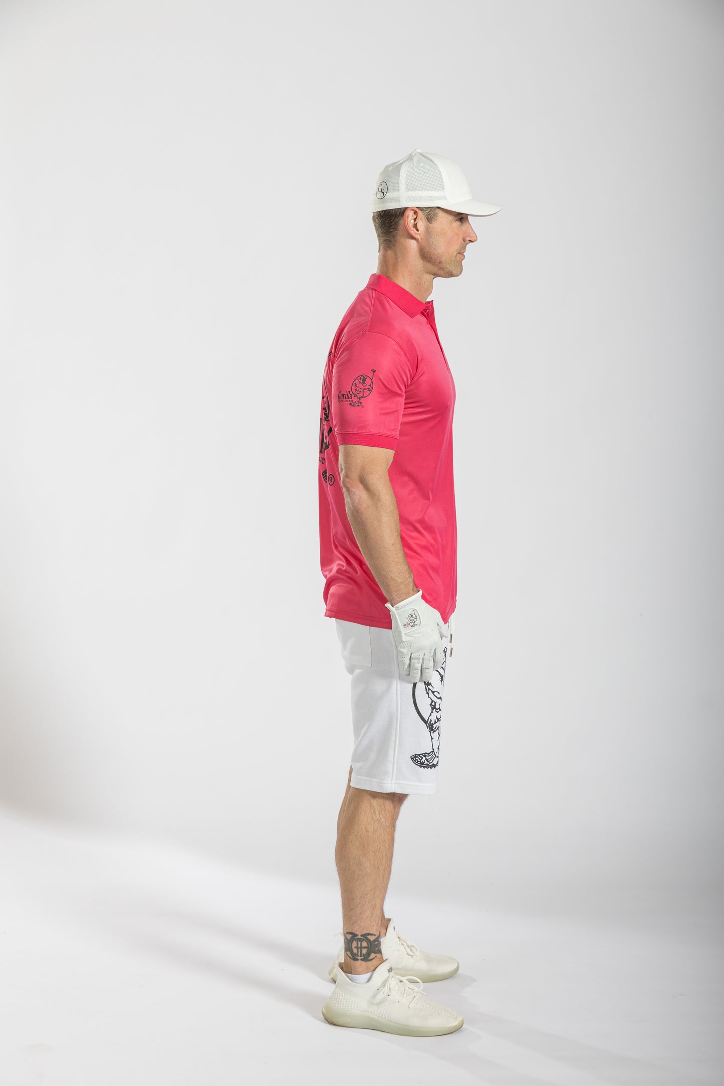 Mens & Womens Unisex Lightweight Pink Golf Shirt