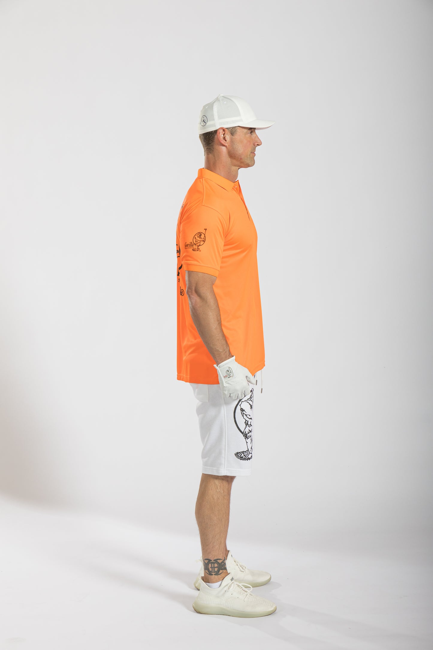Mens & Womens Unisex Lightweight Orange Golf Shirt