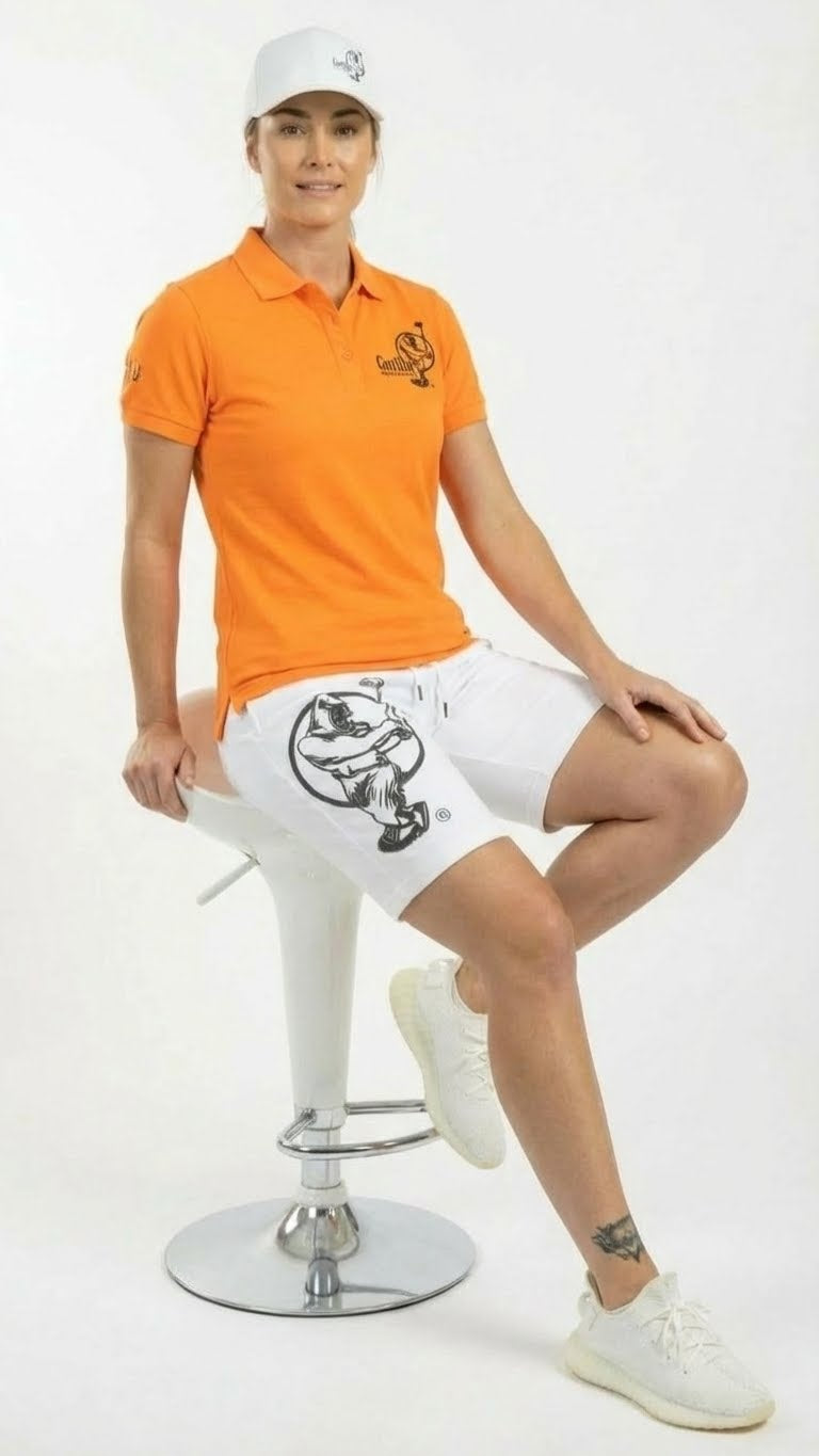 Unisex Lightweight Orange Golf Shirt for Men & Women – Breathable Moisture-Wicking Polyester Polo with UV Protection