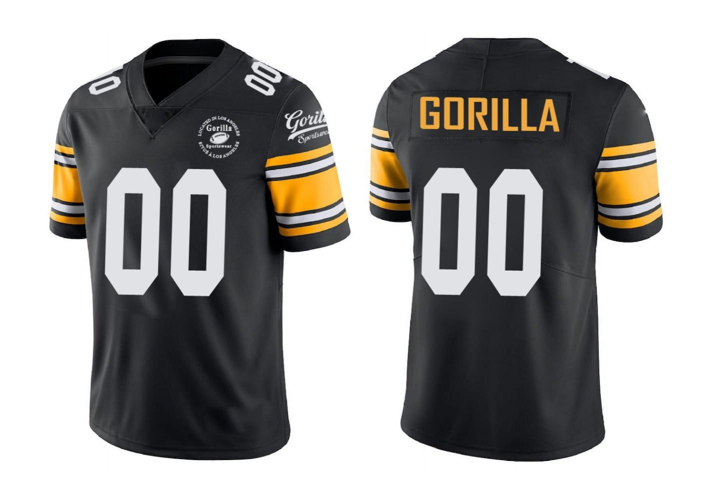 Gorilla Sportswear Black and Yellow Football Jersey