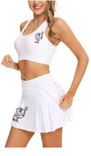 Gorilla Wear Women's Tennis – White Performance Skirt & Sports Bra