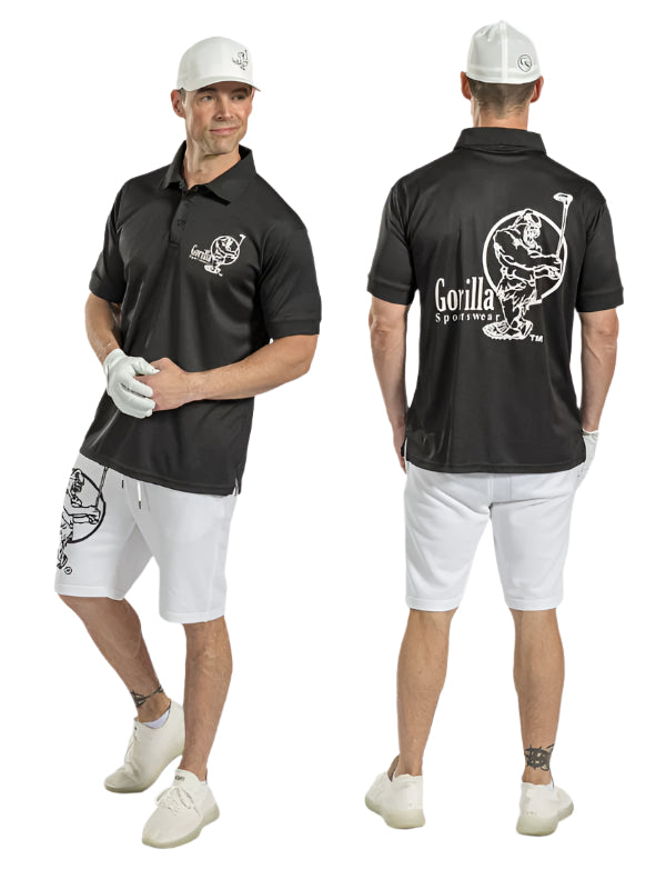 Mens & Womens Unisex Lightweight Black Golf Shirt