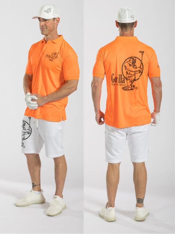 Mens & Womens Unisex Lightweight Orange Golf Shirt