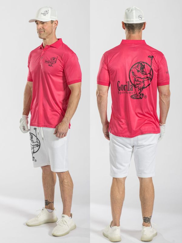 Mens & Womens Unisex Lightweight Pink Golf Shirt