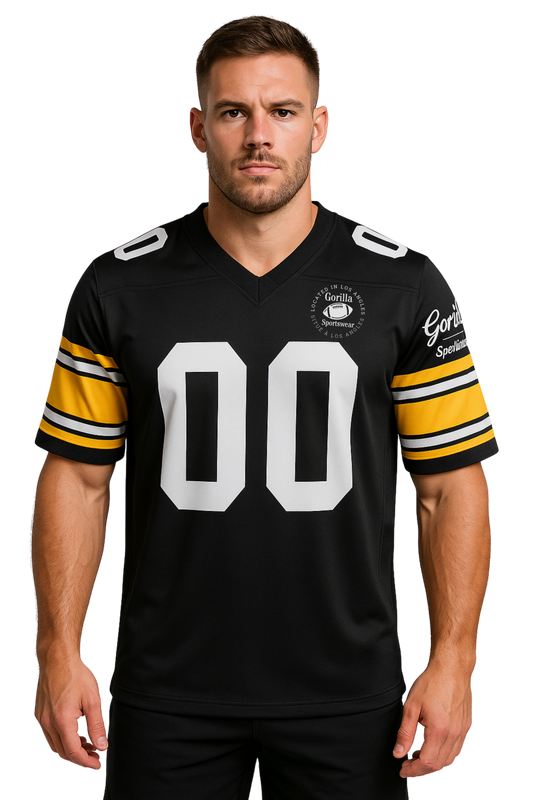 Gorilla Sportswear Black and Yellow Football Jersey