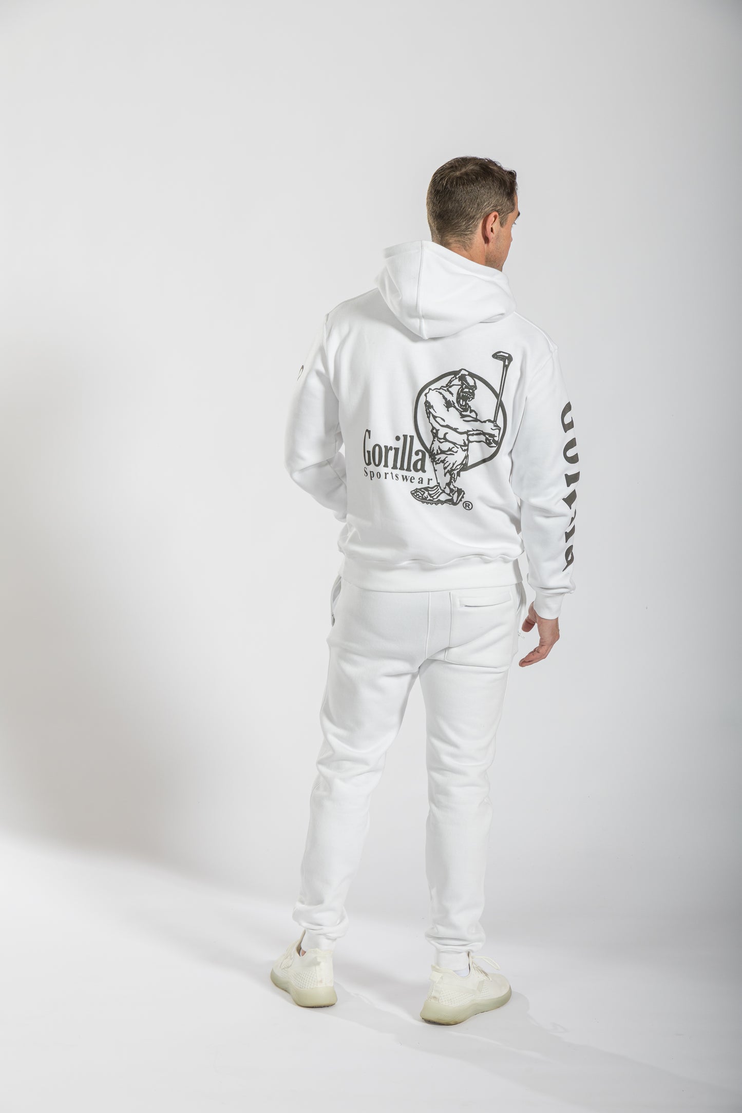 Unisex Athletic Sweat Jogger Set in White