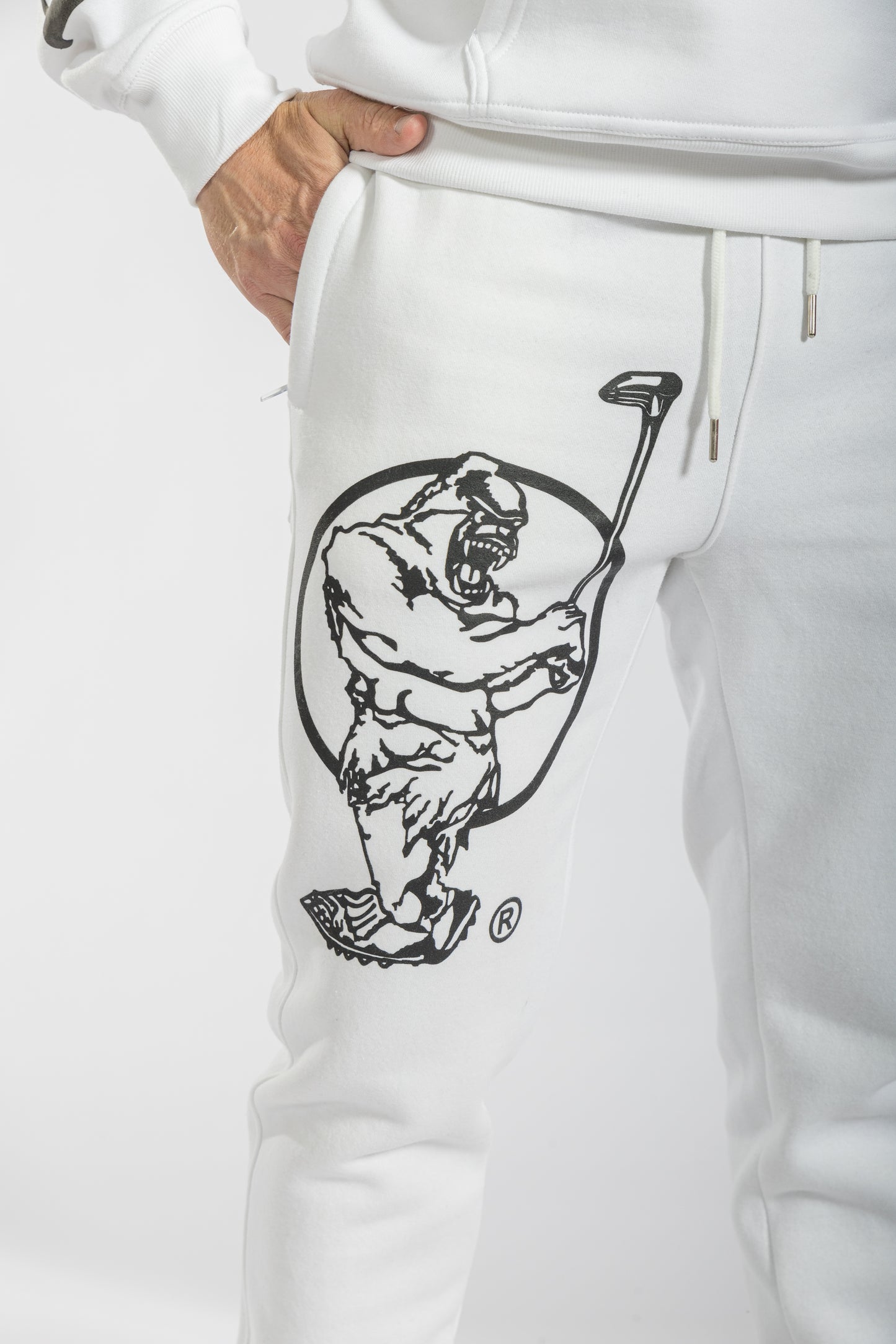 Unisex Athletic Sweat Jogger Set in White