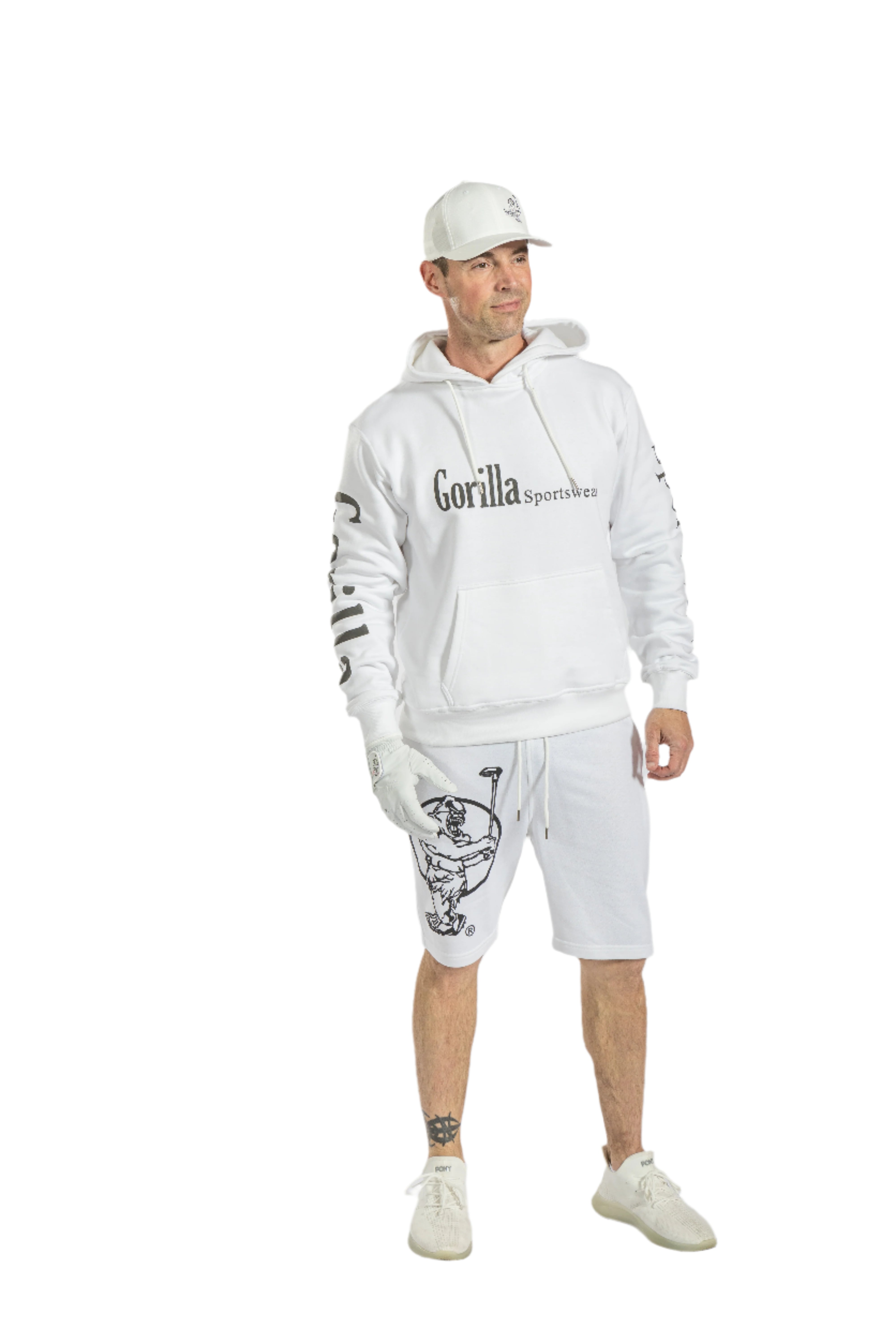 Unisex Athletic Sweat Jogger Set in White