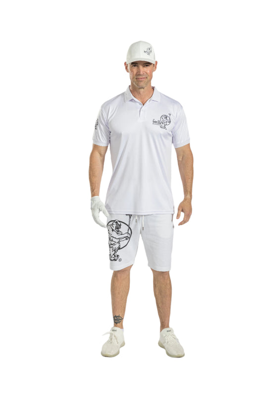 Mens & Womens Unisex Lightweight White Golf Shirt
