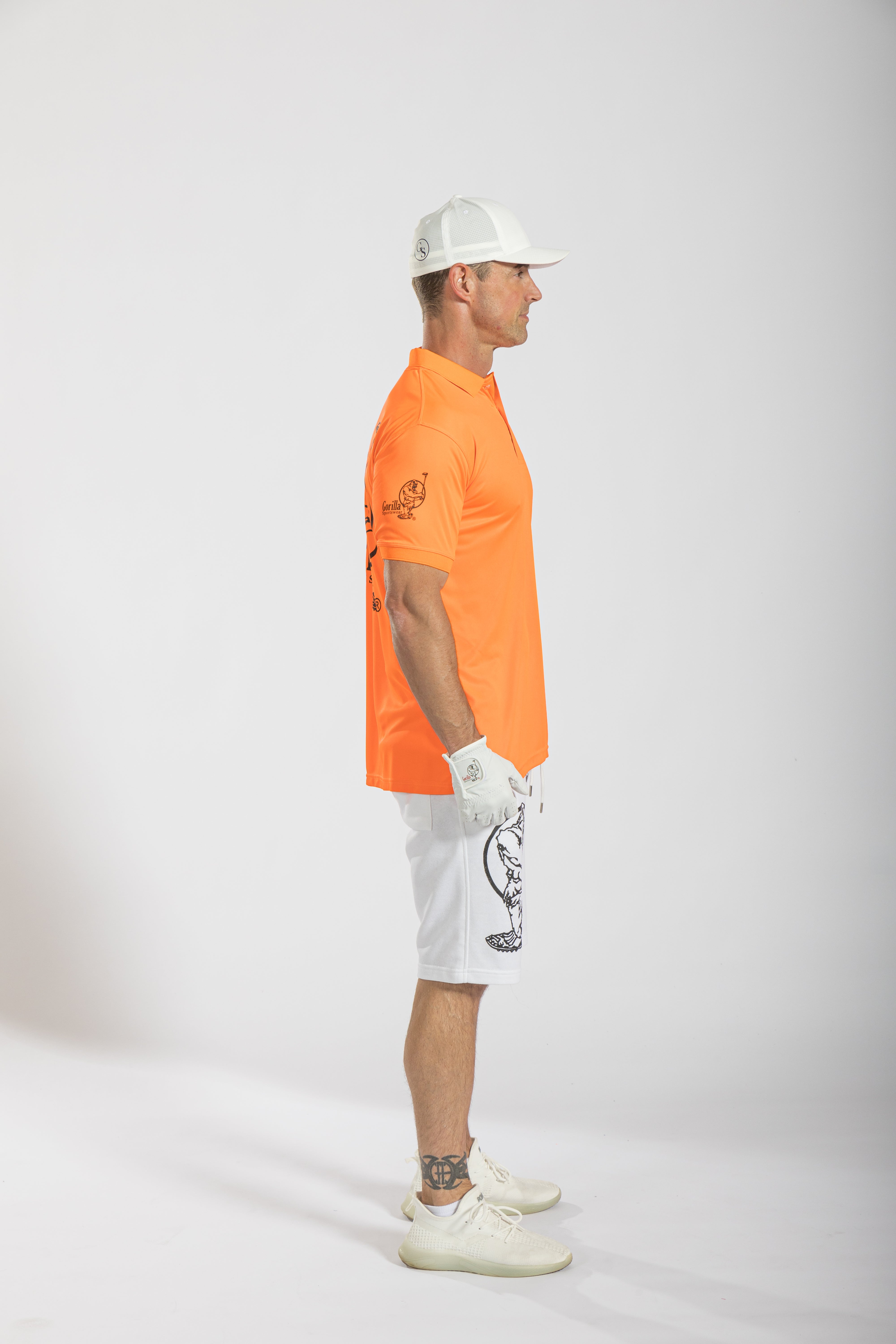 Men's Lightweight Orange Golf Shirt