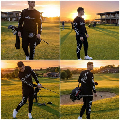 Men & Women Unisex Black Sweatsuit Athleisure Sportswear Set for Comfort and Everyday Wear