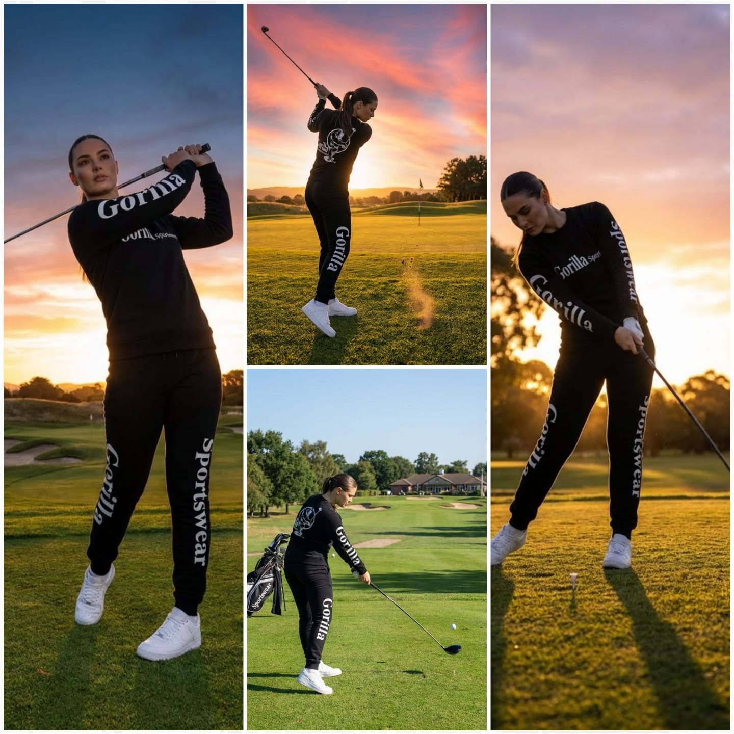 Men and Womens Unisex Black Sweatsuit Athleisure Sportswear