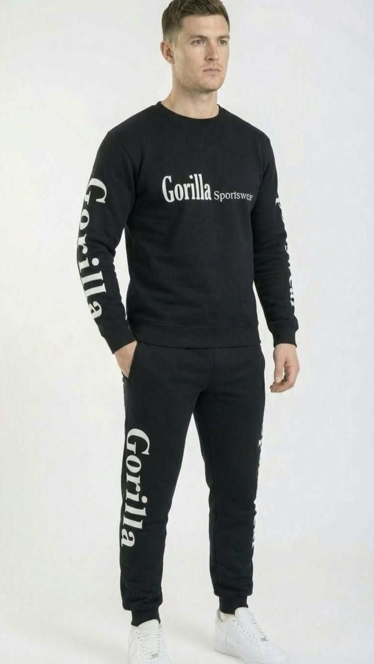 Men & Women Unisex Black Sweatsuit Athleisure Sportswear Set for Comfort and Everyday Wear