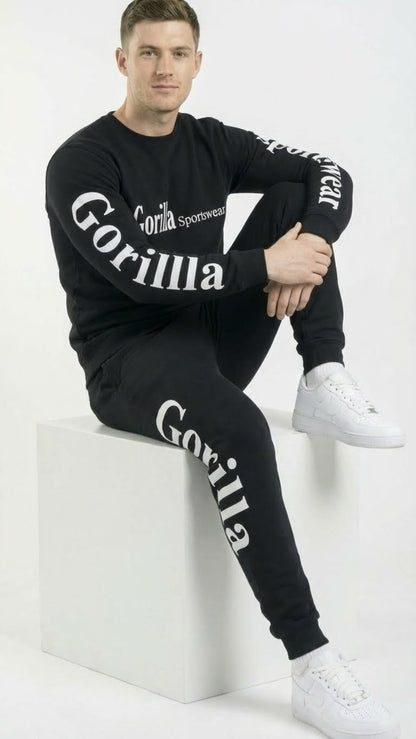 Men & Women Unisex Black Sweatsuit Athleisure Sportswear Set for Comfort and Everyday Wear