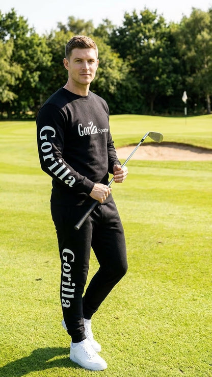 Men & Women Unisex Black Sweatsuit Athleisure Sportswear Set for Comfort and Everyday Wear