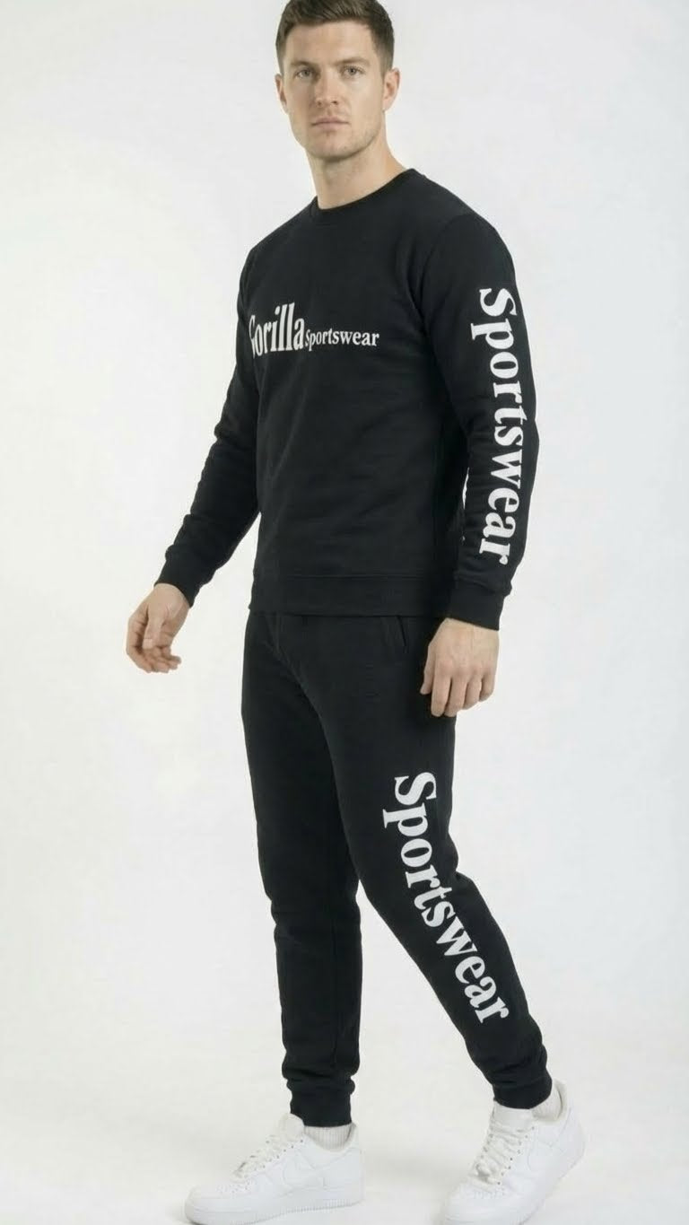 Men & Women Unisex Black Sweatsuit Athleisure Sportswear Set for Comfort and Everyday Wear