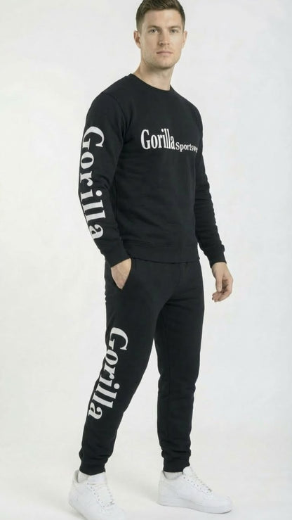 Men & Women Unisex Black Sweatsuit Athleisure Sportswear Set for Comfort and Everyday Wear