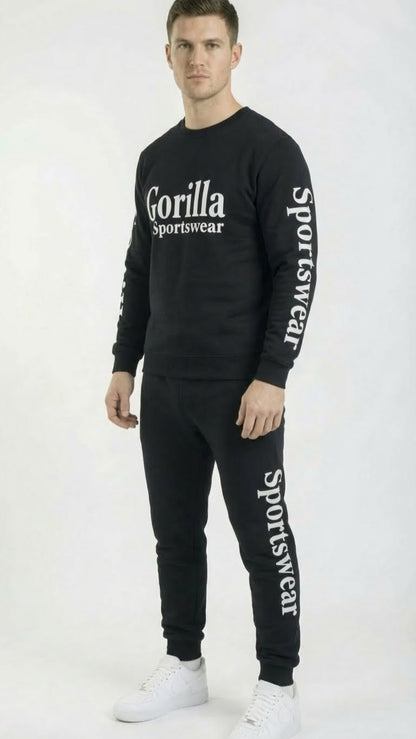 Men & Women Unisex Black Sweatsuit Athleisure Sportswear Set for Comfort and Everyday Wear