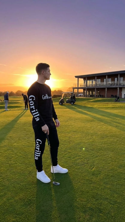 Men & Women Unisex Black Sweatsuit Athleisure Sportswear Set for Comfort and Everyday Wear