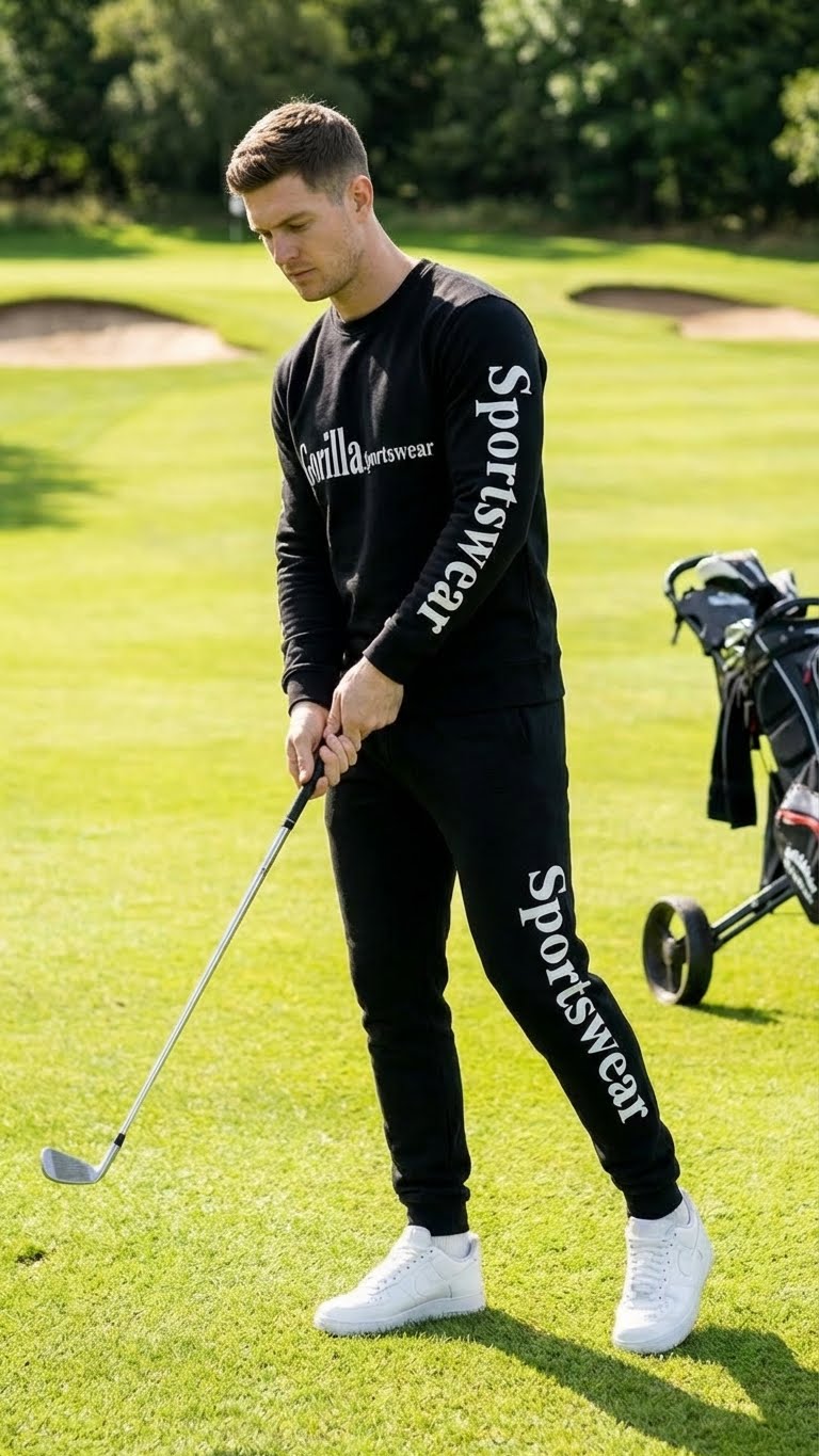 Men & Women Unisex Black Sweatsuit Athleisure Sportswear Set for Comfort and Everyday Wear