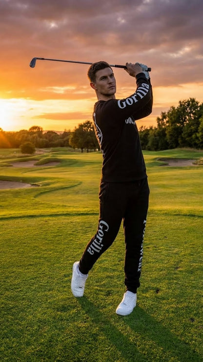 Men & Women Unisex Black Sweatsuit Athleisure Sportswear Set for Comfort and Everyday Wear