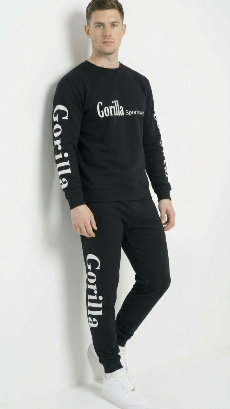 Men & Women Unisex Black Sweatsuit Athleisure Sportswear Set for Comfort and Everyday Wear