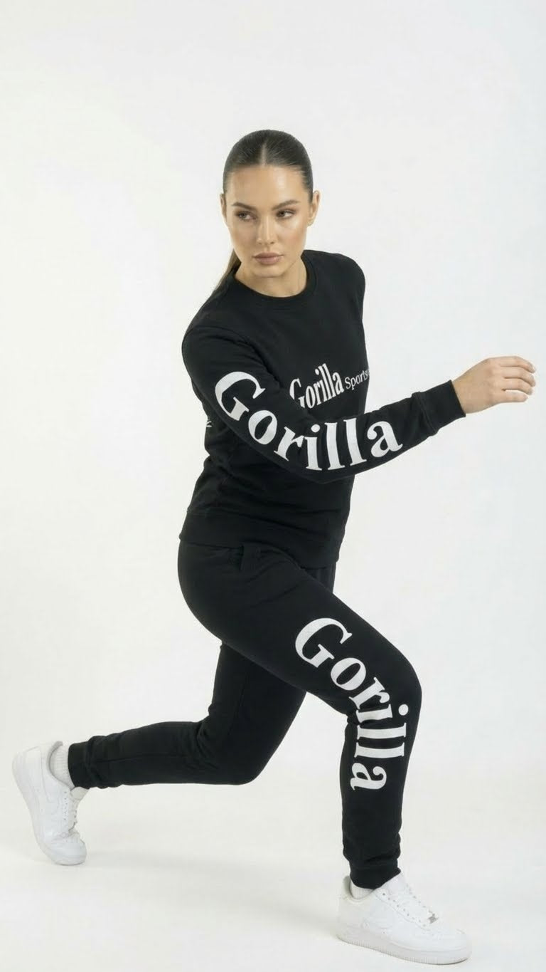 Men and Womens Unisex Black Sweatsuit Athleisure Sportswear