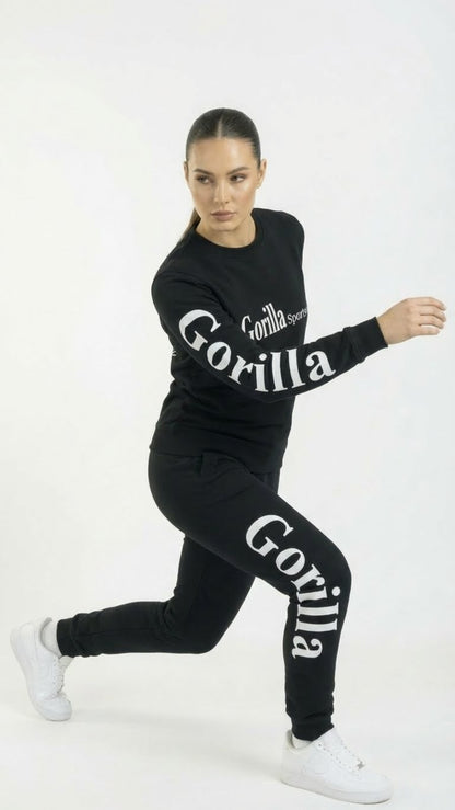 Men and Womens Unisex Black Sweatsuit Athleisure Sportswear