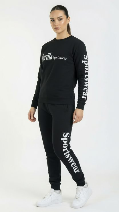 Men and Womens Unisex Black Sweatsuit Athleisure Sportswear