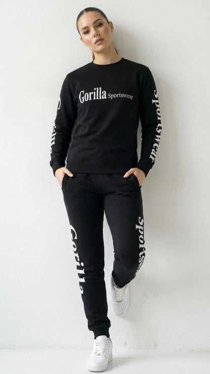 Men and Womens Unisex Black Sweatsuit Athleisure Sportswear