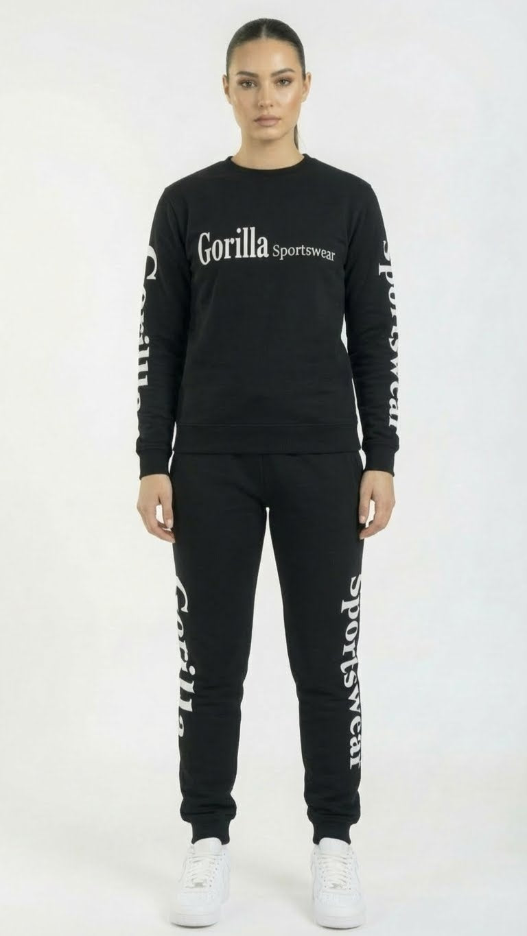 Men and Womens Unisex Black Sweatsuit Athleisure Sportswear