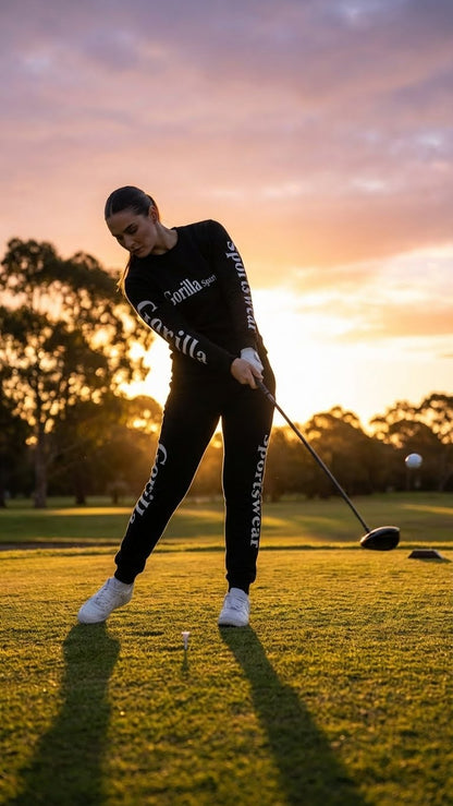 Men and Womens Unisex Black Sweatsuit Athleisure Sportswear