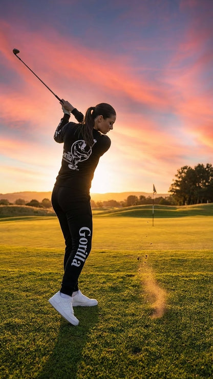 Men and Womens Unisex Black Sweatsuit Athleisure Sportswear