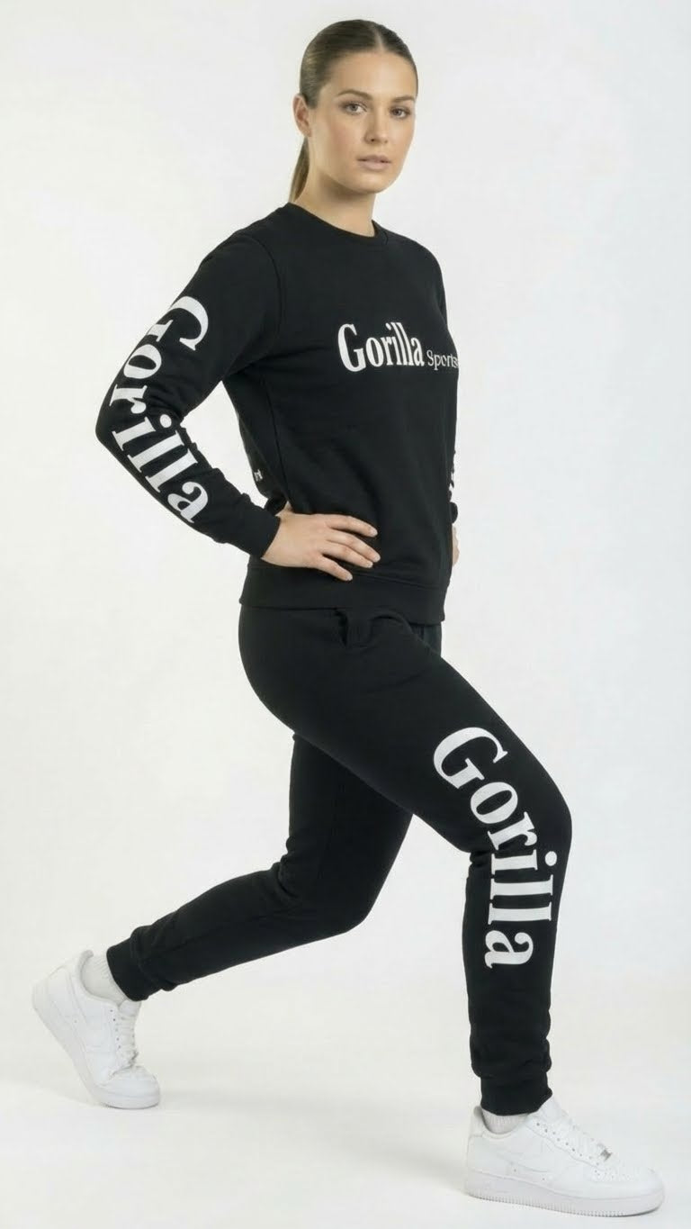 Men and Womens Unisex Black Sweatsuit Athleisure Sportswear