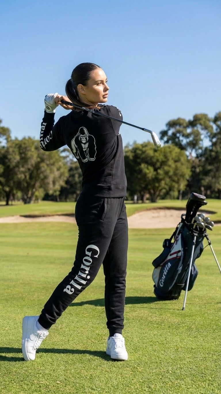 Men and Womens Unisex Black Sweatsuit Athleisure Sportswear
