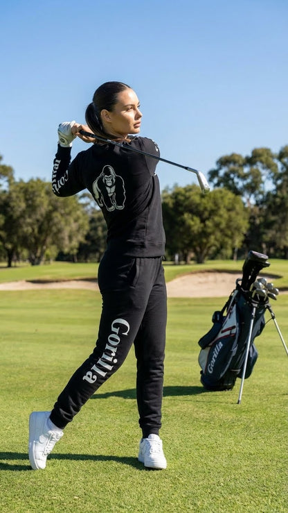 Men and Womens Unisex Black Sweatsuit Athleisure Sportswear
