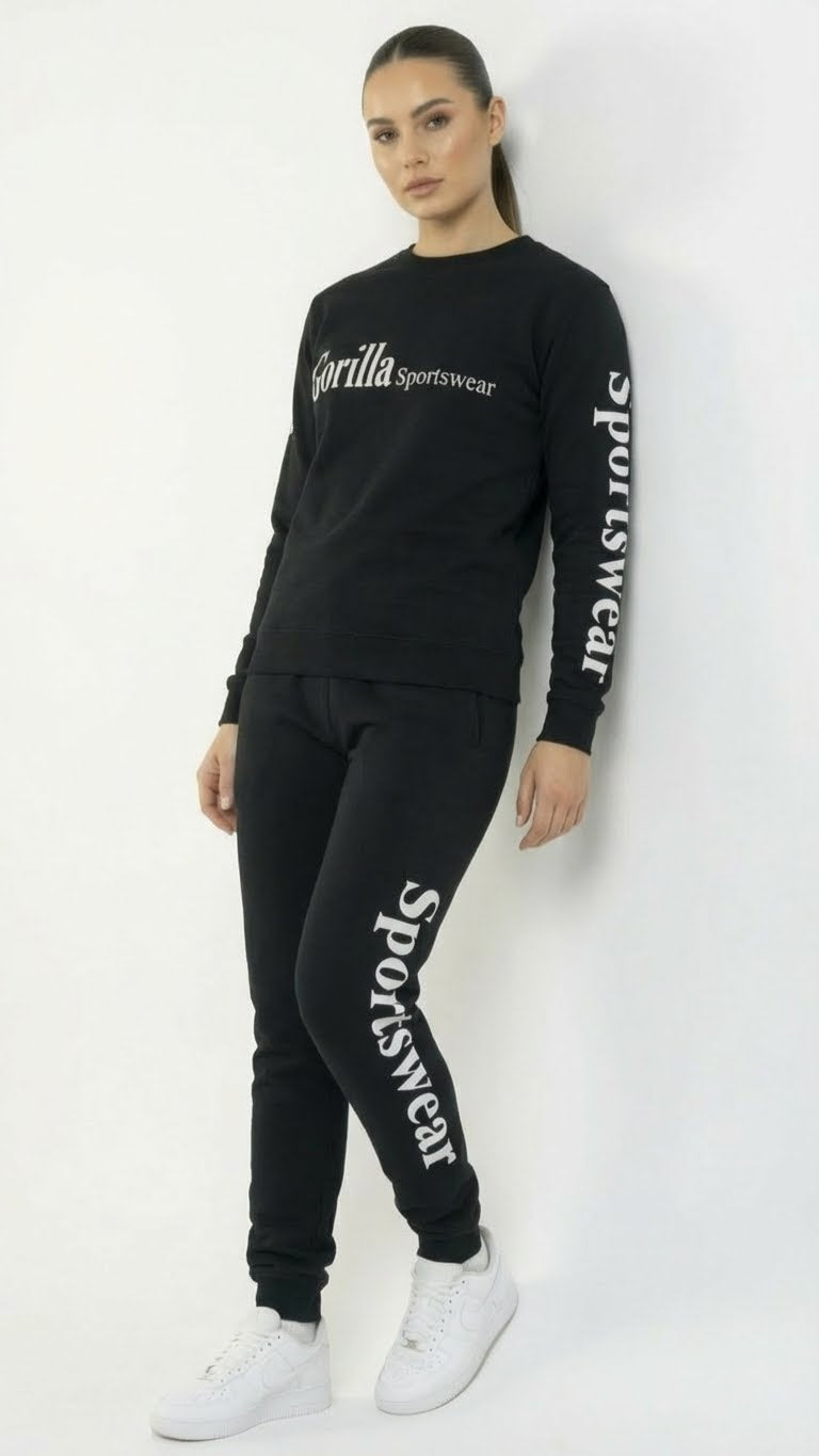 Men and Womens Unisex Black Sweatsuit Athleisure Sportswear