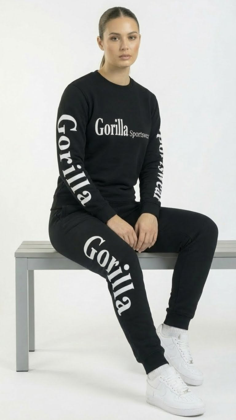 Men and Womens Unisex Black Sweatsuit Athleisure Sportswear
