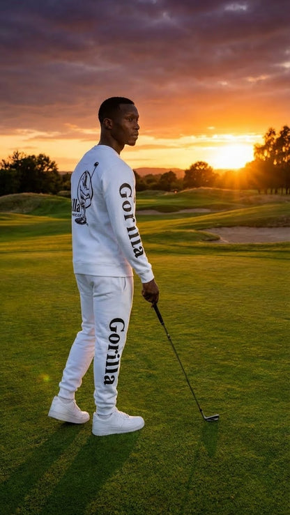 Men and Women Unisex White Sweatsuit Sportswear Set for Comfort and Everyday Wear