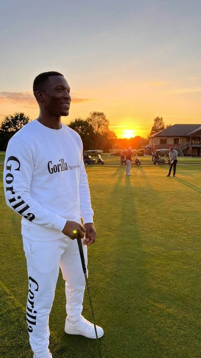 Men and Women Unisex White Sweatsuit Sportswear Set for Comfort and Everyday Wear