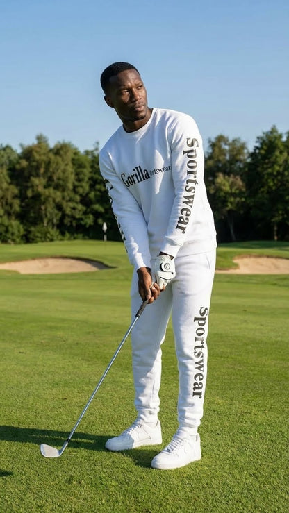 Men and Women Unisex White Sweatsuit Sportswear Set for Comfort and Everyday Wear