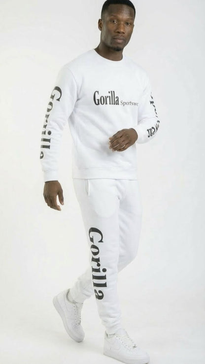 Men and Women Unisex White Sweatsuit Sportswear Set for Comfort and Everyday Wear