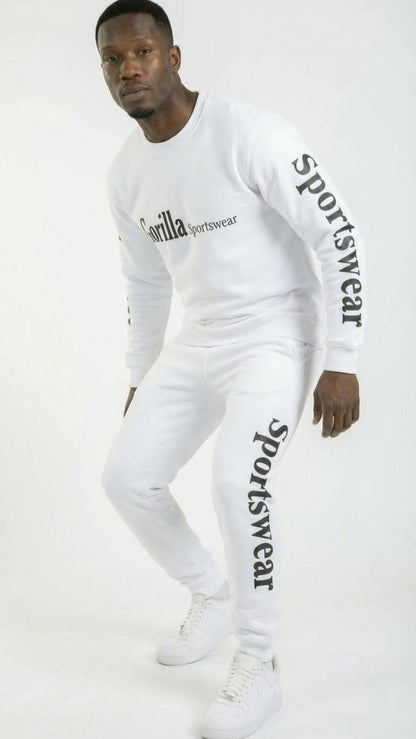 Men and Women Unisex White Sweatsuit Sportswear Set for Comfort and Everyday Wear