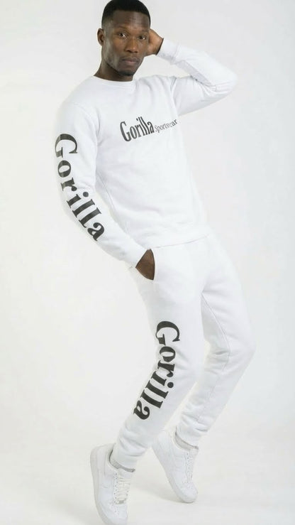 Men and Women Unisex White Sweatsuit Sportswear Set for Comfort and Everyday Wear