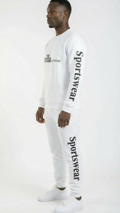 Men and Women Unisex White Sweatsuit Sportswear Set for Comfort and Everyday Wear