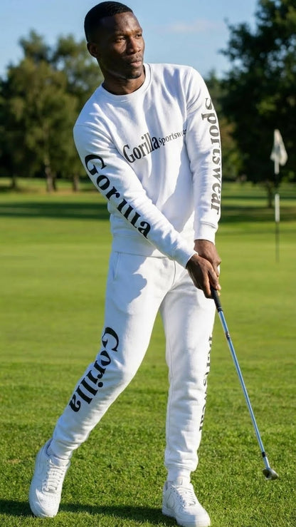 Men and Women Unisex White Sweatsuit Sportswear Set for Comfort and Everyday Wear