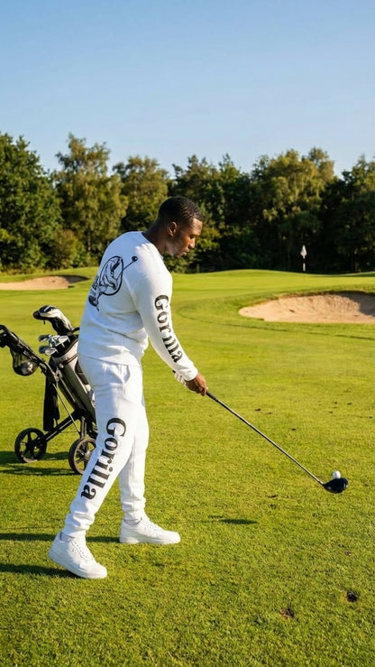 Men and Women Unisex White Sweatsuit Sportswear Set for Comfort and Everyday Wear