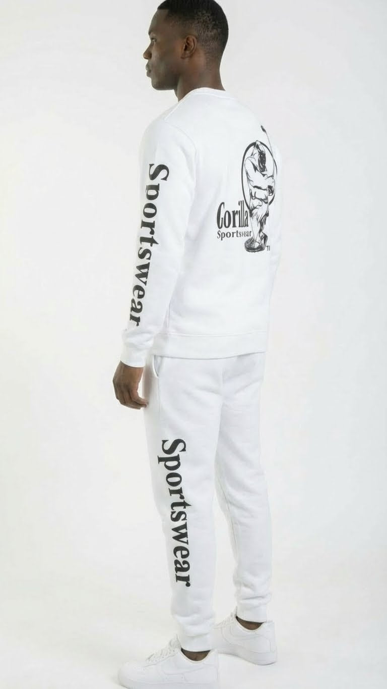 Men and Women Unisex White Sweatsuit Sportswear Set for Comfort and Everyday Wear
